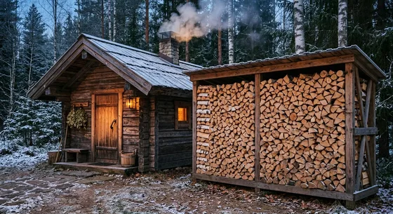 Укладка дров в Сходне, переулок Тихий, 33